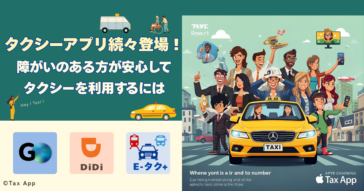 タクシーアプリ続々登場！障がいのある方が安心してタクシーを利用するには