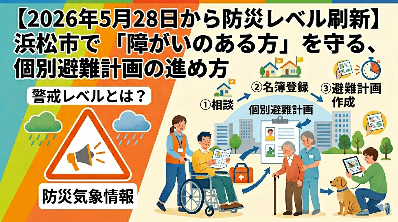 【2026年5月28日から防災レベル刷新】浜松市で「障がいのある方」を守る、個別避難計画の進め方