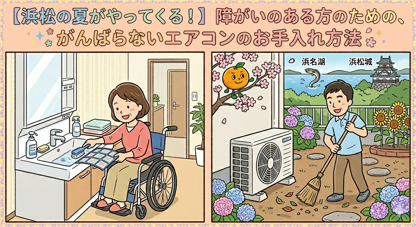 【浜松の夏がやってくる！】障がいのある方のための、がんばらないエアコンのお手入れ方法
