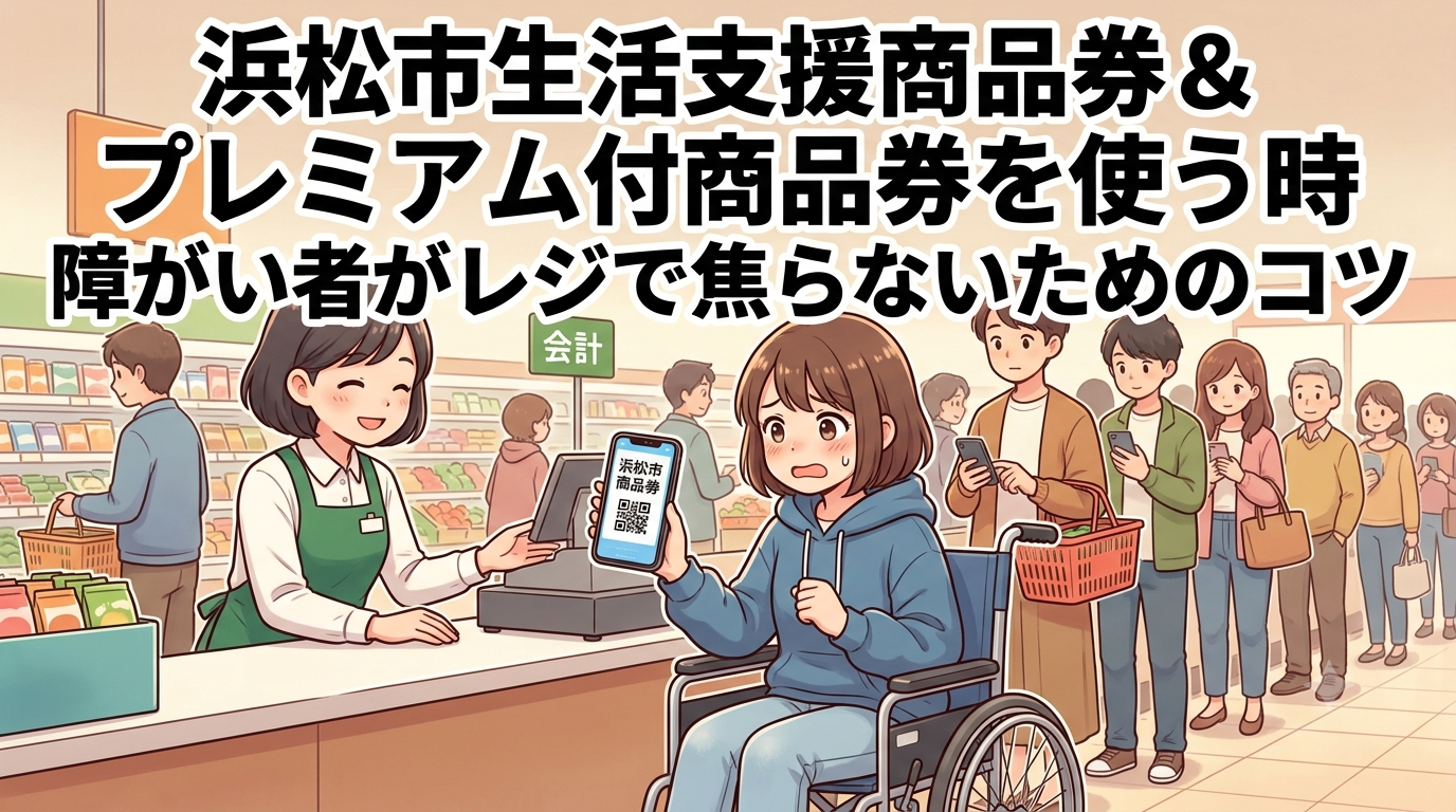 浜松市生活支援商品券＆プレミアム付商品券を使う時 障がい者がレジで焦らないためのコツ