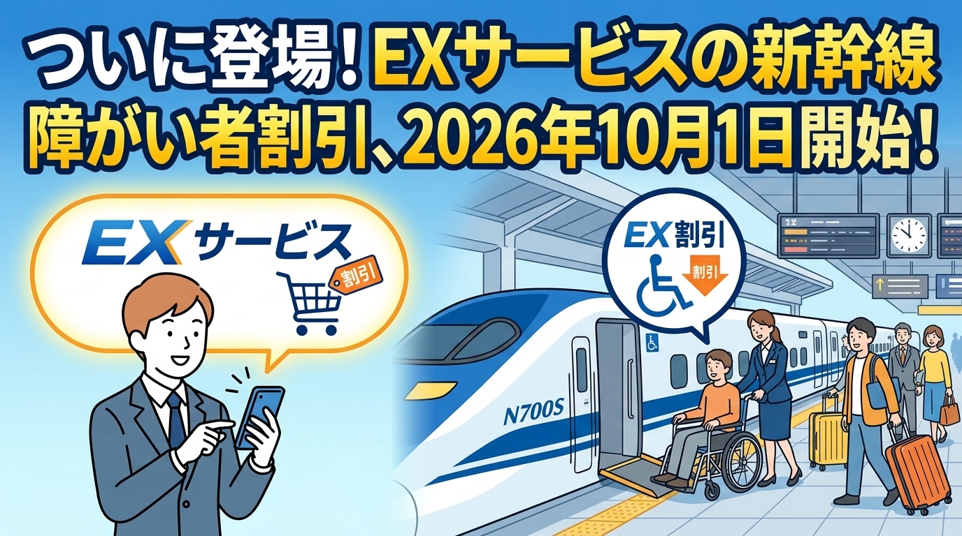 ついに登場！EXサービスの新幹線障がい者割引、2026年10月1日開始！