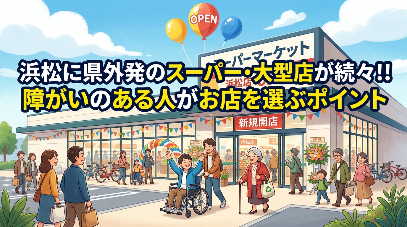 浜松に県外発のスーパー・大型店が続々！！障がいのある人がお店を選ぶポイント
